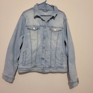 Ava & Viv 2x Womens Jean Jacket Light Wash Fade
